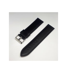 24mm Siyah Düz Deri Saat Kayışı Kordonu 24x24