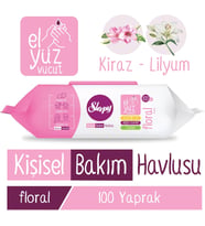 Lexroo Floral Kişisel Bakım Havlusu 100 Yaprak
