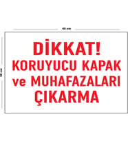 Metal Dikkat Koruyucu Kapakları Ve Muhafazaları Çıkarma 30 cm x 40 cm A3 Büyüklüğünde Uyarı Levhası