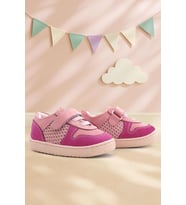 Rakerplus Bob Hakiki Deri Pembe Barefoot Cırtlı Lastikli Bebek Sneaker Ayakkabı