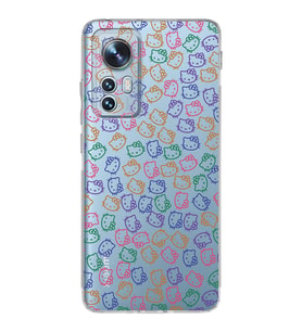 Xiaomi Mi 12 Uyumlu Kamera Korumalı Kapak Hello Kitty Tasarımlı Şeffaf Silikon Kılıf