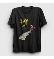 Presmono Unisex Siyah Follow The Leader Metal Korn T-Shirt 508658tt