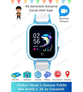 K530 Sim Kartlı Akıllı Çocuk Saati 4G Görüntülü Konuşmalı Konum Takipli Kamera A (Mavi)