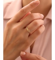 Minimalist Aşk Düğümü 14 Ayar Altın Yüzük
