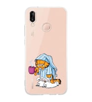 Huawei P20 Lite Uyumlu Baskılı Yumuşak Silikon Şeffaf Telefon Kılıfı