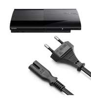 PS3 Süper Slim Güç Kablosu 1.5m Playstation 3 Süper Slim Kasa Uyumlu PS3 Kablo Yedek Parça (Siyah)