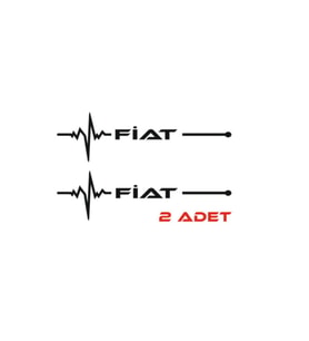 Fiat Nabız Sticker Siyah 30*8 Cm