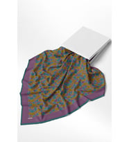 Belli Karma Desenli %100 Twill İpek Eşarp 4422D