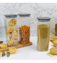 12 Adet 1.7 Lt İstiflenebilir Kristal Vakumlu Erzak Kabı 1.7 Lt Vakumlu Saklama Kabı