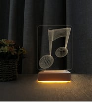 Nota Tasarımlı Lamba Kişiye Özel İsimli 3d Led Masa Lambası Doğum Günü Hediyesi Lamba