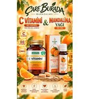 C Vitamini Kapsül 500 mg 60 Kapsül (Çinko, D3) + Mandalina Yağı 20 Ml Soğuk Sıkım (Haricen)