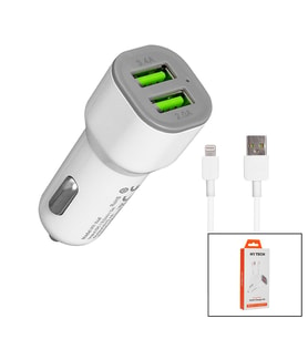 İPHONE - KABLOLU  OTO - ARAÇ ÇAKMAKLIK ŞARJ BAŞLIK SET  3.1A - 15.5W - 1MT KABLO  HY-X44