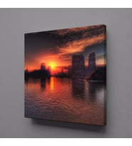 GÜNEŞİN DENİZE DOĞUŞU KANVAS TABLO 80x80cm (Karışık)