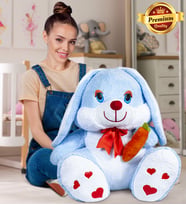 PANDAMKEE 150 Cm Elinde Havuç Tutan Tavşan (Mavi)