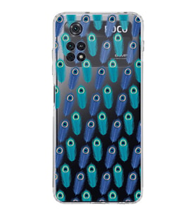 PrintiFy Poco M4 Pro 4G ile Uyumlu Nazar Boncuğu 4 Baskılı Kamera Korumalı Şeffaf Silikon Kılıf