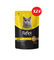 Reflex Plus Sos İçinde Parça Tavuk Etli Yetişkin Kedi Konservesi 85 gr*24 Adet