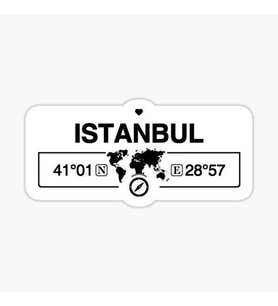 İstanbul Gps Harita Sticker Oto Araba Yapıştırma 17CM yazı 232