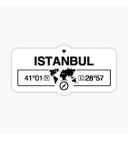 İstanbul Gps Harita Sticker Oto Araba Yapıştırma 17CM yazı 232