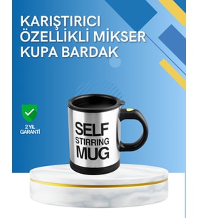 Northcity Çift Katmanlı Termos Özellikli Karıştırma Motorlu Kupa - Kendiliğinden Karıştıran Sıcak İçecek Çözümü