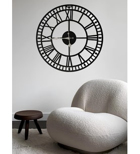 ALPHA METAL DESIGN Roma Rakamlı Duvar Saati - 41X41 Cm Metal Duvar Saati - Siyah Duvar Saati AMD3060