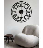 ALPHA METAL DESIGN Roma Rakamlı Duvar Saati - 41X41 Cm Metal Duvar Saati - Siyah Duvar Saati AMD3060