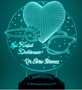 Love Lamp İyi Kalpli Doktorum Kişiye Özel Konsept Hediye 3 Boyutlu Led Lamba