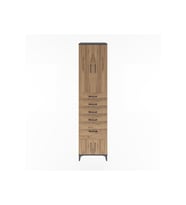 Hyperion Dolap 3 Raflı 5 Çekmeceli 4 Kapaklı 60x44x243 Antrasit-Çam