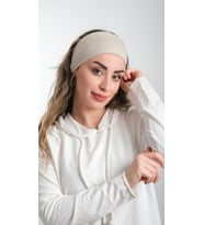 Bej Bandana Saç Bandı Viskon Düz 3012_12