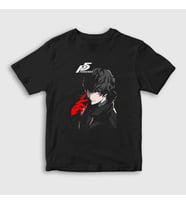 Presmono Unisex Çocuk Siyah Ren Amamiya Joker Oyun Persona 5 T-Shirt 455609tt