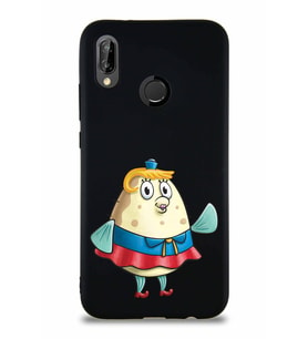 Huawei P20 Lite Soft Premier Kapak Bayan Puff Tasarımlı Silikon Kılıf - Siyah (Şeffaf)