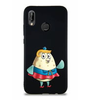 Huawei P20 Lite Soft Premier Kapak Bayan Puff Tasarımlı Silikon Kılıf - Siyah (Şeffaf)
