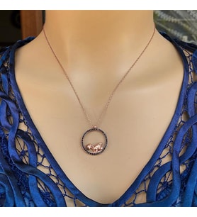 Rose Kaplama Sincap Gümüş Kolye (Karışık)