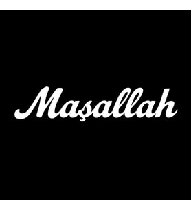 Maşallah Yazılı Oto Sticker Beyaz 13x2cm
