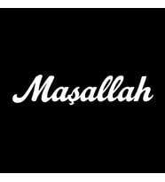 Maşallah Yazılı Oto Sticker Beyaz 13x2cm