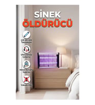 Çift UV LED Tüplü Elektrikli Sinek Öldürücü – Metal Koruma Izgaralı Sessiz Kullanım