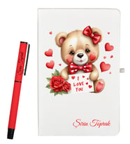 Sevgiliye Hediye Defter ve Roller Kalem Hediye Seti