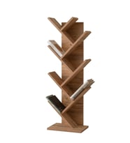 Modern Zikzak 10 Raflı Kitaplık 60x36x156 (Ceviz)