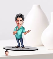 BK Gift Kişiye Özel Erkek Şarkıcı Karikatürlü Ahşap Biblo Model-1