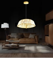 Clary 50'lik Taşlı Avize Kristal Taşlı Led Avize (Gold)