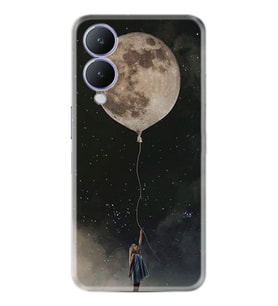 Vivo Y17s Kılıf Resimli Desenli Baskılı Silikon Moon Baloon 1368