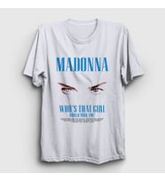 Presmono Unisex Beyaz Tour Who's That Girl Madonna T-Shirt 545440tt