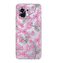 Xiaomi  Mi 11  Kamera Korumalı Kapak Floral Pembe Tasarımlı Şeffaf  Kılıf