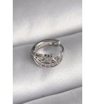 316L Çelik Gümüş Renk Zirkon Taşlı Ay Yıldız Model Tragus Piercing - TJ-PR1323