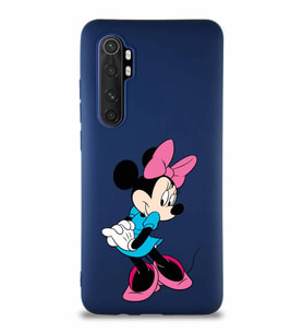 Xiaomi Mi Note 10 Lite Soft Premier Kapak Minnie Mouse-F Tasarımlı Silikon Kılıf - Lacivert (Şeffaf)