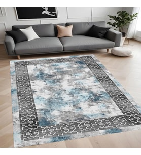 Eliana Home Dijital Baskı Yıkanabilir Kaymaz Taban Salon Halısı Ve Yolluk LN005-FNL255 (Mavi)