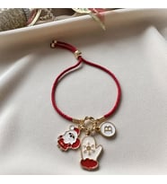 Designbyonlyone Yılbaşı Noel Baba Kadın Kız Çocuk Kırmızı İp Bileklik