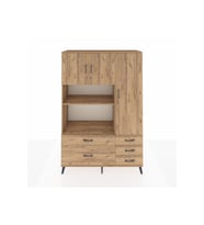 Hyperion Gardrop 7 Raflı 5 Çekmeceli 3 Kapaklı 132x44x195 Çam-Çam