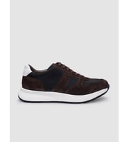 %100 Hakiki Deri Kahverengi Süet Bağcıklı Erkek Sneaker