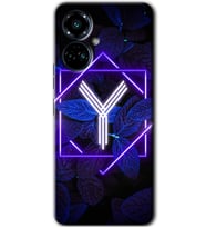 Tecno Camon 19 Pro Kılıf HD Desen Baskılı Kılıf - Dark Neon Yaprak Y Harfi