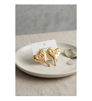 Mey İthalat® 316L Çelik Gold Renk Melting Heart Model Küpe